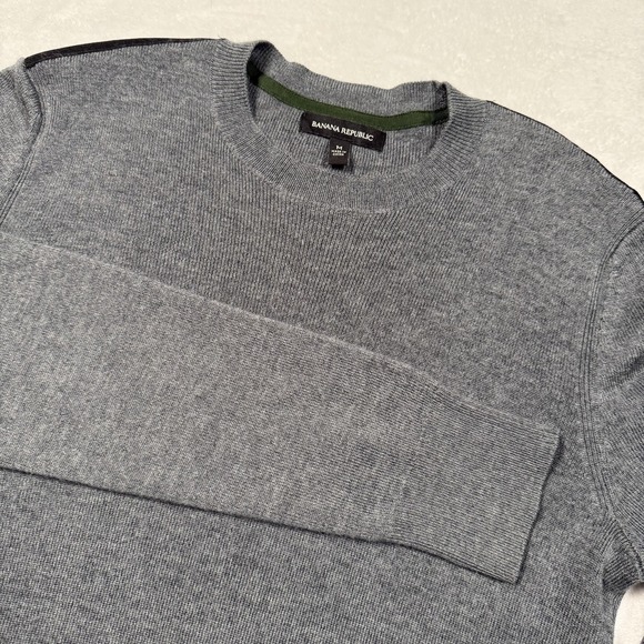 Banana Republic Other - Banana Republic Sweater Mens Medium Gray Merino Wool Crewneck Pullover‎ Knit